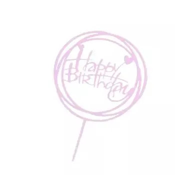 Acrylic Baby Shower Birthday Party Round Love Cake Topper Cupcake Dessert Happy Birthday Decoration чёрный