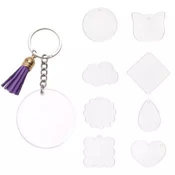 Acrylic Blank Transparent Guka Waterproof For Girl Handwriting School Office Supplies DIY Keychain Jewelry Making Cloud 5cm