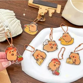 Acrylic Capybara Acrylic Keychain Cute Capibara Pendant Lovely Kapibara Bag Hanging Kids style 1