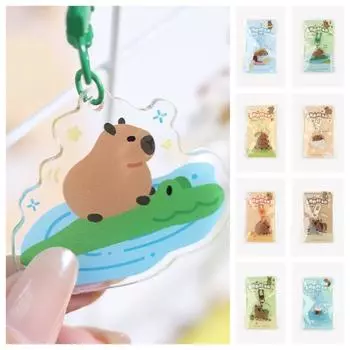 Acrylic Capybara Keychain Capybara Kapibara Pendant Fashion Animal Keyring Birthday Gift F