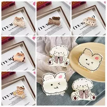 Acrylic Cartoon Animal Hair Claw Puppy Spotted Cat Hair Clip Small Shark Clip Hair Accessories Bow Rabbit