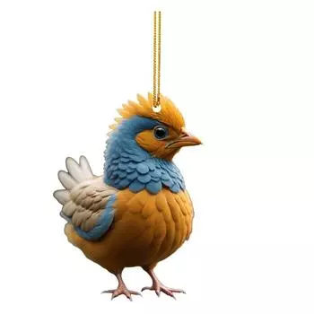 Acrylic Cartoon Rooster Pendants Cartoon Cock Lifelike Home Decor 04