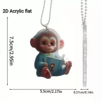 Acrylic Cartoon Sweet Cow Car Decor Piece Festive Christmas Tree Charm Hanging