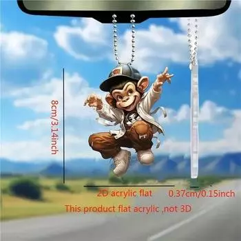 Acrylic Cartoon Unique Car Hanging Ornament Delightful Vehicle Accessory Decor