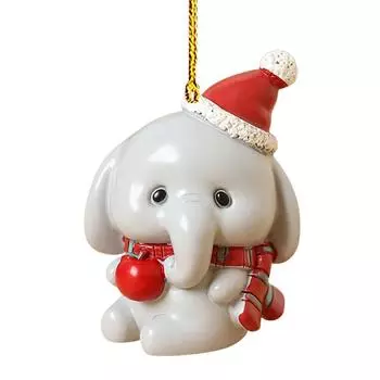 Acrylic Charming Cartoon Christmas Pendant Cute Animal Decor For Interiors Car