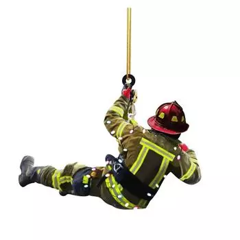 Acrylic Christmas Charming Firefighter Decoration For Tree And Colorful Car Accessory