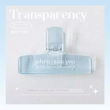 Acrylic Clip Stationery Transparent Hand Account Big Clip Long Tail Clip Student Office Test Paper Storage Clip Holder clear blue