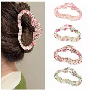 Acrylic Cloud Shape Hair Claw Hollow Geometric Shark Clip Sweet Hollow Claw Clip Daily C