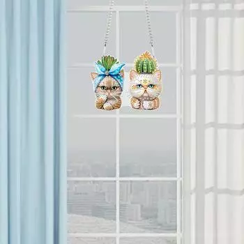 Acrylic Diamond Art Hanging Pendant Dog Single-Sided Diamond Painting Home Decor Owl Diamond Painting Hanging Pendant Heart Lion