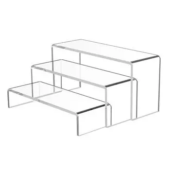 Acrylic Display Stands Clear Riser Shelf Set Multipurpose Acrylic Risers Elegant Display Risers for Retail & Home Decors
