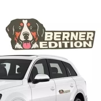 Acrylic Dog Badge 3D Dog Emblem Car Badge Sticker Fun Car Exterior Decorations Rectangle Car Emblems And Badges For Cars