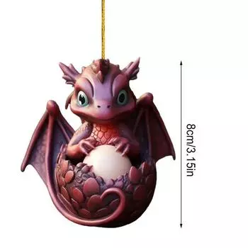 Acrylic Dragon Charming Egg Car Rearview Mirror Pendant Fun Christmas Tree Gift For Drivers 1
