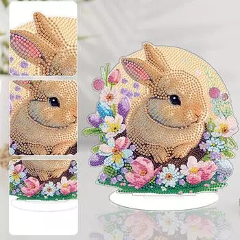 Acrylic Easter Bunny Table Top Diamond Painting Ornament Kits Animal 5D DIY Diamond Art Tabletop Decorations for Adults Beginner Australia
