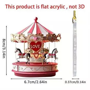 Acrylic Enchanting Carousel Car Pendant Fun Cartoon Style For Home And Holiday Decor