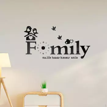 Акриловый семейный декор настенные часы своими руками регулируемый размер точный ход длина 90 см Black Numbers