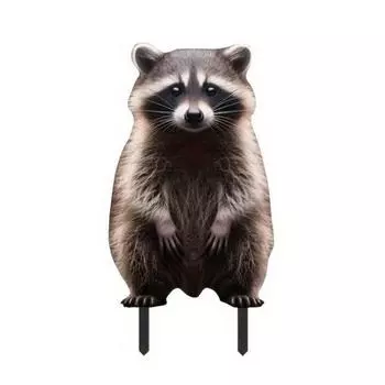 Acrylic Garden Stakes Fun Animal Lawn Signs Raccoon Gorilla Figurines Easy Insertion Garden Stakes for Flower Beds Landscape A