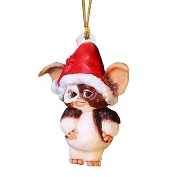 Acrylic Gremlins Santa Hat 2D Chrismtas Tree Pendants Gremlins Gizmo Home C