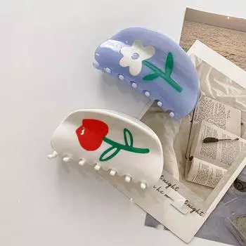 Acrylic Hair Claws Flower Claw Clips for Thick Hair Elegant Barrettes for Women Girls