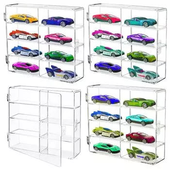Acrylic Honpo Tomica Storage Tomica Case Mini Car Storage Collection Case Parking Display Viewing of 8 Squares x (Set 4) чистый