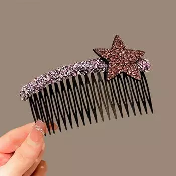 Acrylic Invisible Extra Hair Holder Teeth Extra Hair Holder Rhinestone Star Hair Comb Daily