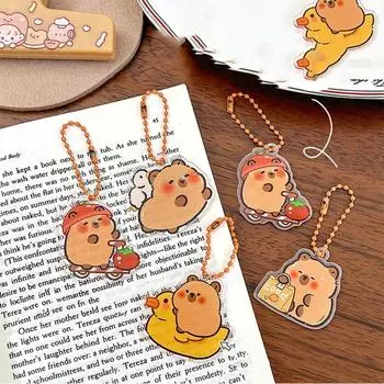 Acrylic Kapibara Bag Hanging Funny Capibara Pendant Kawaii Capybara Acrylic Keychain Birthday Gift style 1