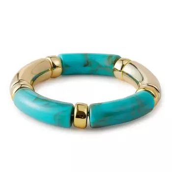 Acrylic Leopard Bracelets Beaded Curved Tube Bangle Vintage Bohemia Style Bracelets Girls