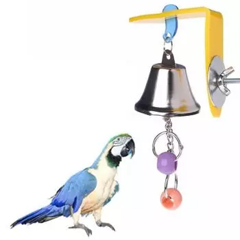 Acrylic/Metal Parakeet Beads Play Toy Hanging Birds Chewing Hanging Bell for Parakeet Parrots colorful