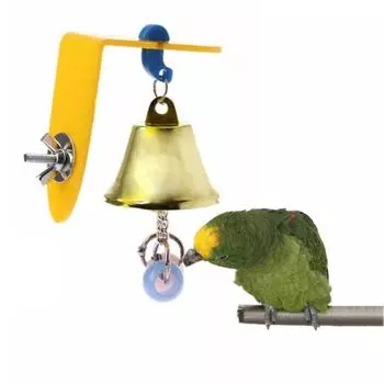 Acrylic/Metal Parrot Bell Toys Colorful Birds Chewing Hanging Bell Self Happy colorful