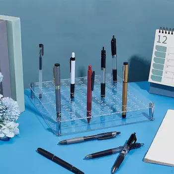 Acrylic Pen Holder Organizer Storage Large Capacity Clear Pencil 120 Hole for Ballpoint