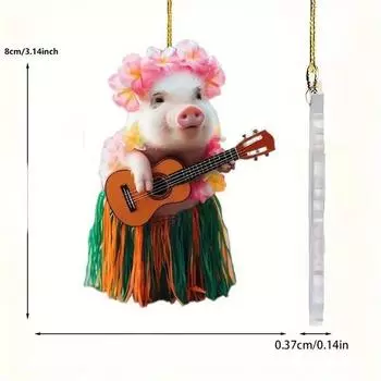 Acrylic Pig Playful Car Mirror Decor For Unique And Creative Automotive Accessories