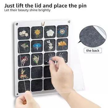Acrylic Pin Display Board Clear Acrylic Brooch Pin Organizer Double Sided Enamel Pin Holder Hold up to 40 Pins Holder Display
