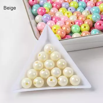 Acrylic Plated Beads, Round Straight Hole Beads, Loose Beads Diy Jewelry Accessories, Beaded Necklaces, Mobile Phone Chain Materials 6Mm 100pcs