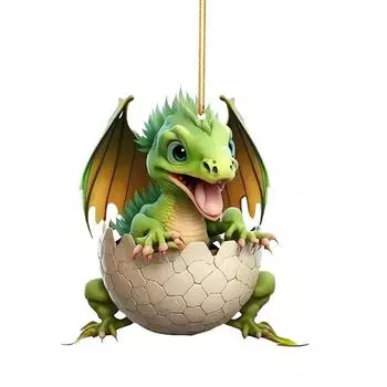 Acrylic Playful Dinosaur Car Ornament Perfect For Festive Home And Holiday Decorations 2