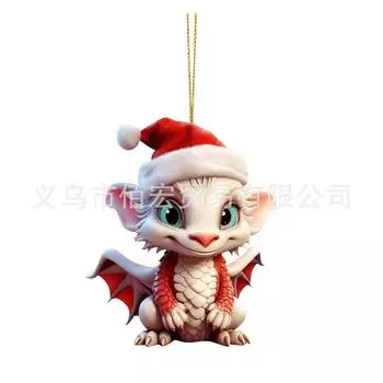 Acrylic Playful Dragon Car Decoration Delightful Cartoon Style Festive Ornament 1
