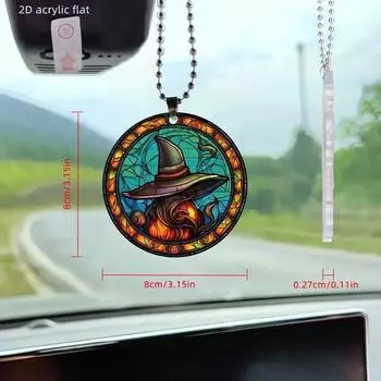 Acrylic Retro Captivating Round Frame Car Charm For Enhanced Vehicle Aesthetics