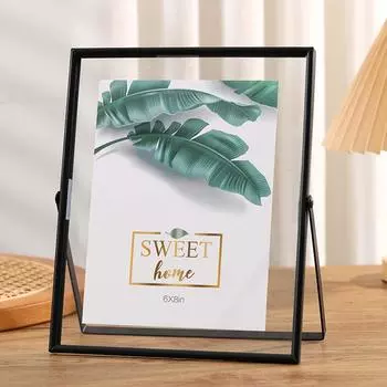 Acrylic Screen Picture Holder Gold Black Photo Display Nordic Metal Photo Frame Plant Specimen 4inch