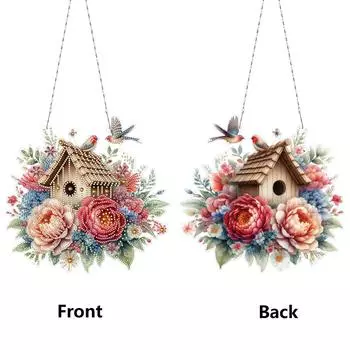 Acrylic Special Shape Birds Rhinestone Diamond Art Pendants for Art Crafts HF050