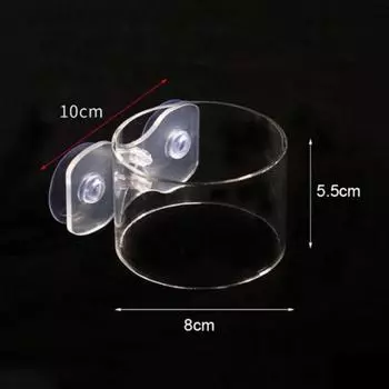 Acrylic Station Floating Food Tray Hanging Aquarium Suction Cup Feeder Fish Tank M-with Suction Cup