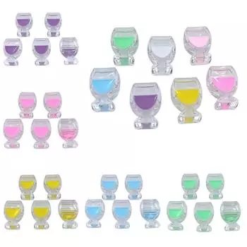 Acrylic Style Drip Oil Fashion DIY Jewelry Accessories Creative Material 5Pcs Bracelet Necklace Making Transparent Loose Beads Wine Glass розовый