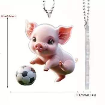 Acrylic Stylish Flat Pig Football Car Accessory For Decorative Auto Enhancements