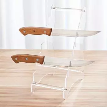 Acrylic Table Knife Display Stand Folding Knife Butterfly Knife Saber Fruit Knife Kitchen Display Storage Rack 10cm прозрачный