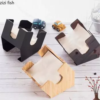 Acrylic Tissue Box Napkin Box Bamboo Tissue Storage Boxes Paper Towel Holder Napkin Holder Paper Holders Home Tissue Organizer