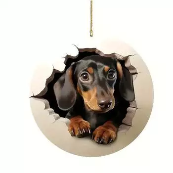 Acrylic Whimsical Dog Hanging Decoration Amusing Car Decor For Pet Owners
