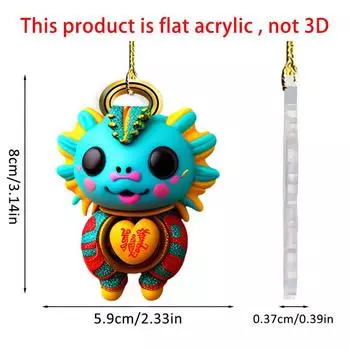 Acrylic Whimsical Dragon Hanging Charm For Cute Car Interior And Home Decoration