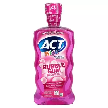 Act, детский, ополаскиватель для полости рта с фтором против кариеса, Bubble Gum Blowout, 16,9 жидких унций (500 мл)