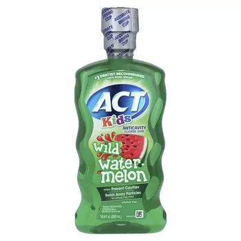 Act, детский, ополаскиватель для полости рта с фтором против кариеса, дикий арбуз, 16,9 жидких унций (500 мл)