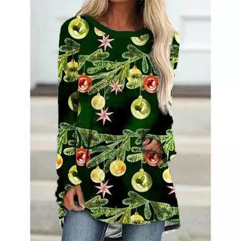 Ацтекский этнический стиль, футболки с волком, женская футболка с геометрическим 3D принтом и длинным рукавом, уличная одежда больших размеров, женская туника, футболки, топы, одежда S