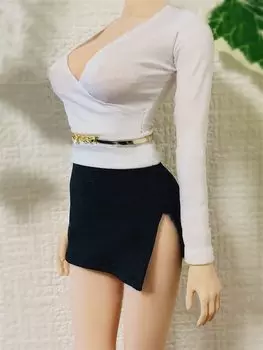 Action Figure OL Style Office Lady Secretary Sexy Skirt and Belt and head not [TOYBARJAPAN] 1/6 Accessories/Girls Shirt, (Body included)