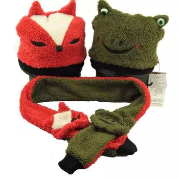 Actionfox Actionfox Kids Hat Scarf Suit Winter Heattech 2821 Jungle 54cm