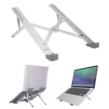 actto Laptop Aluminum Alloy NBS-30 Stand, Silver, Portable,